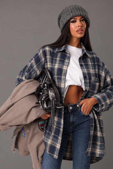 Chemise Western Plaid bleue