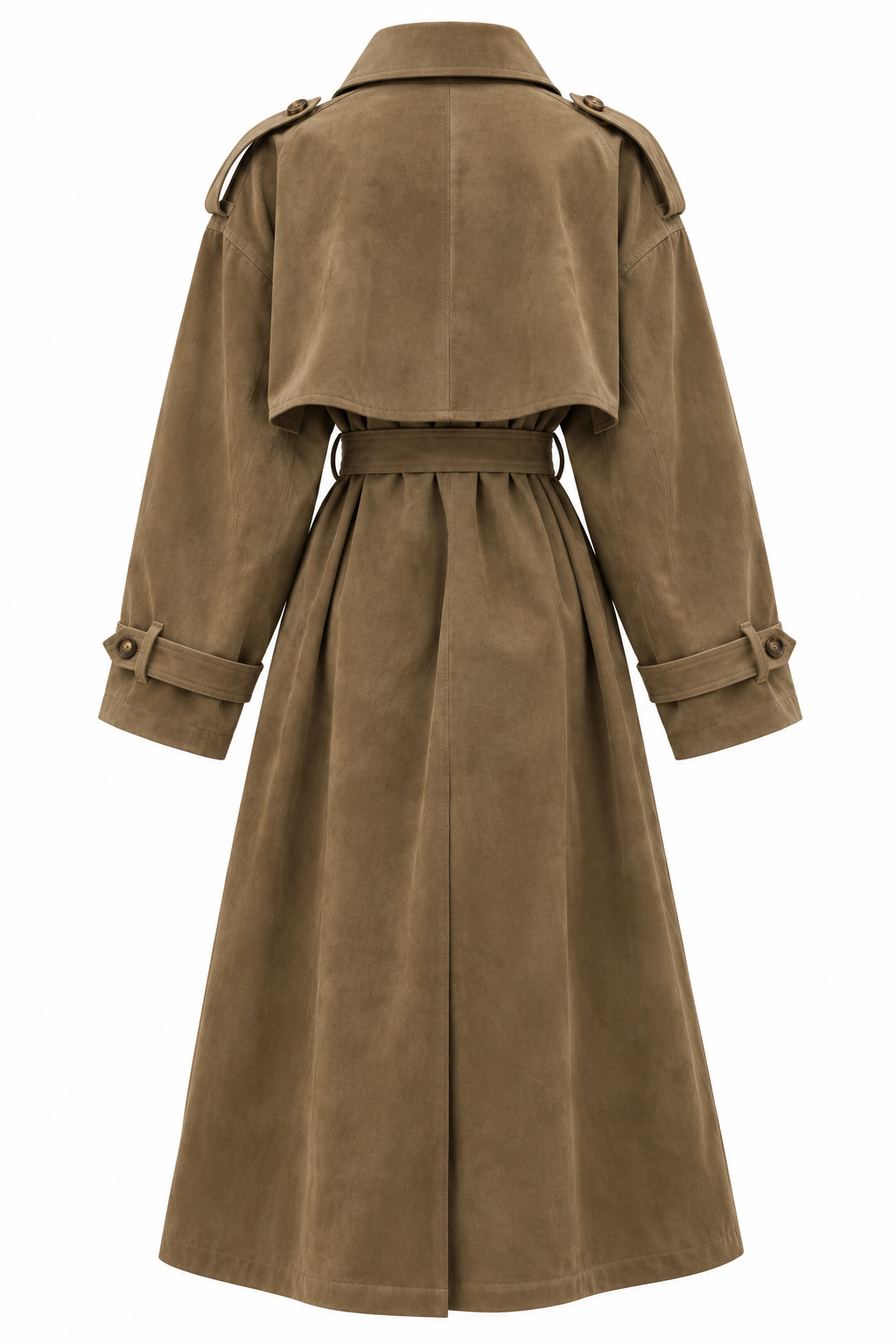 Trench oversize en suédine Camel
