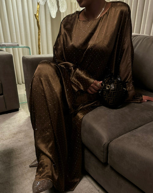 Abaya DiamondGlow Marron